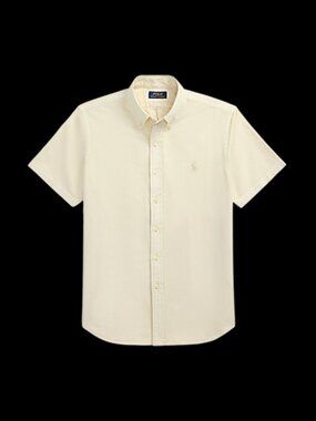 POLO Classic Fit Mineral-Dyed Oxford Shirt Natural Tan Small NWT